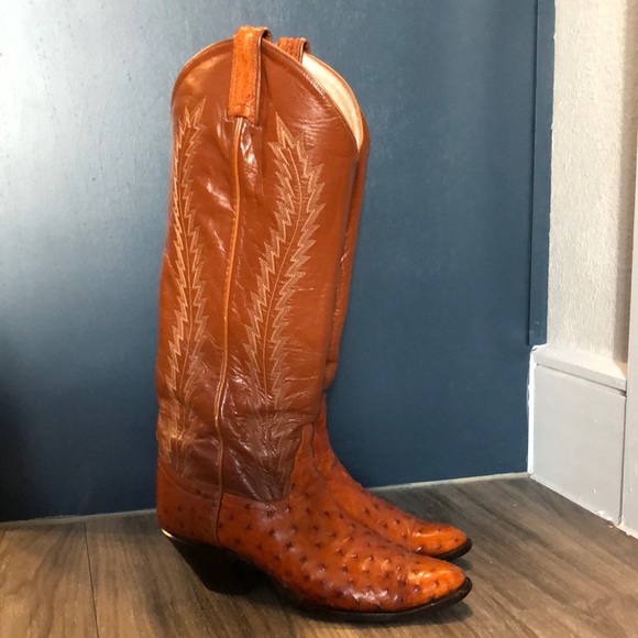 Larry Mahan Vintage Western Full Quill Ostrich Boots - Picture 2 of 15